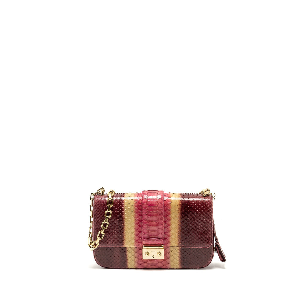 DIOR MISS DIOR MEDIUM FLAP BAG PYTHON MULTICOLOUR GHW