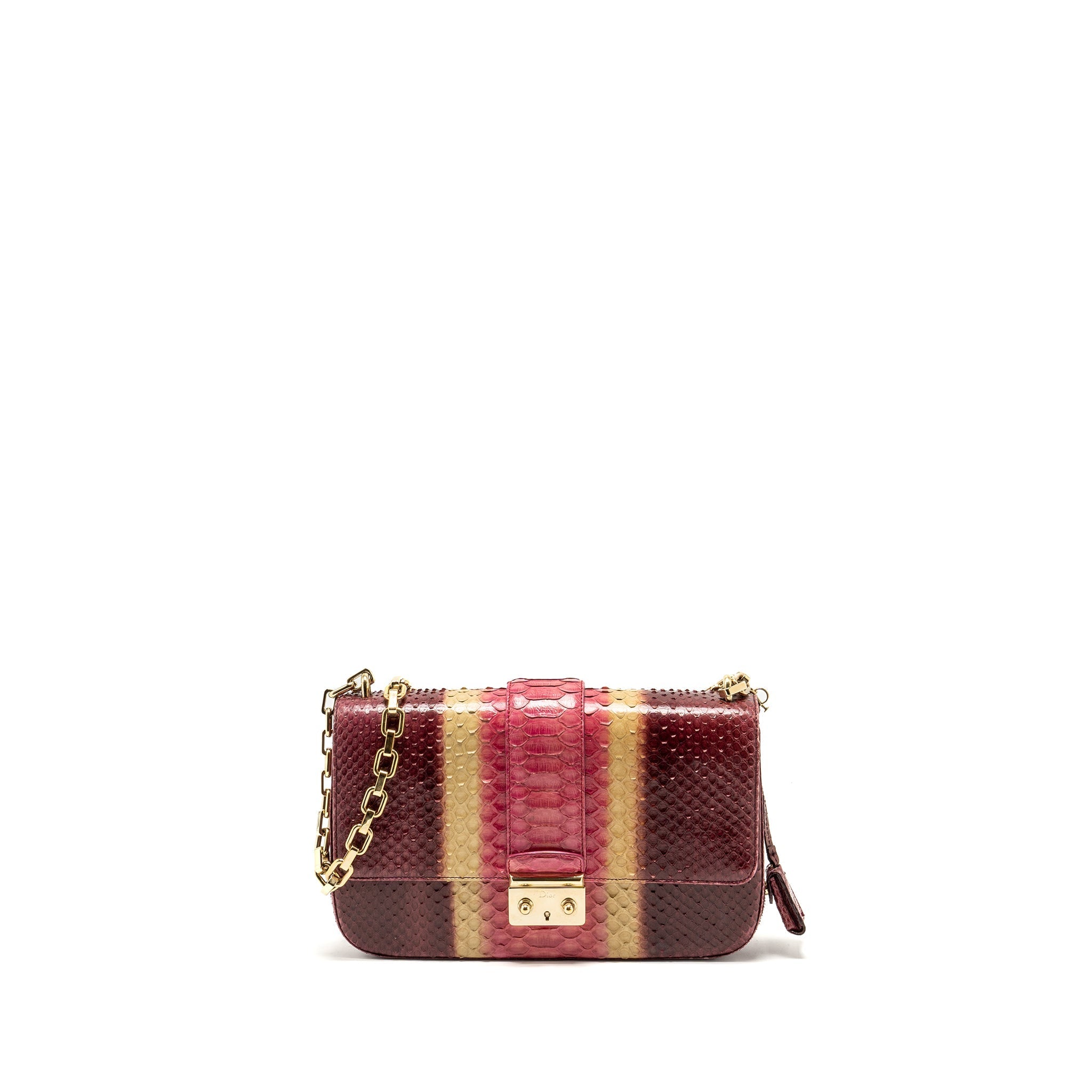 DIOR MISS DIOR MEDIUM FLAP BAG PYTHON MULTICOLOUR GHW