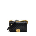 CHANEL MEDIUM BOY BAG CALFSKIN BLACK GHW