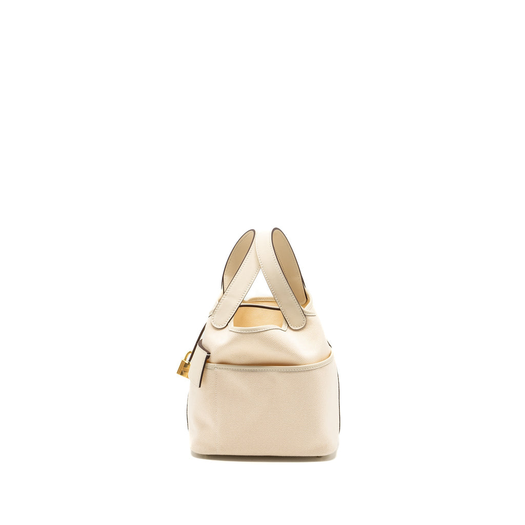 HERMES PICOTIN CARGO 18 LOCK BAG CANVAS/SWIFT ECRU/NATA GHW
