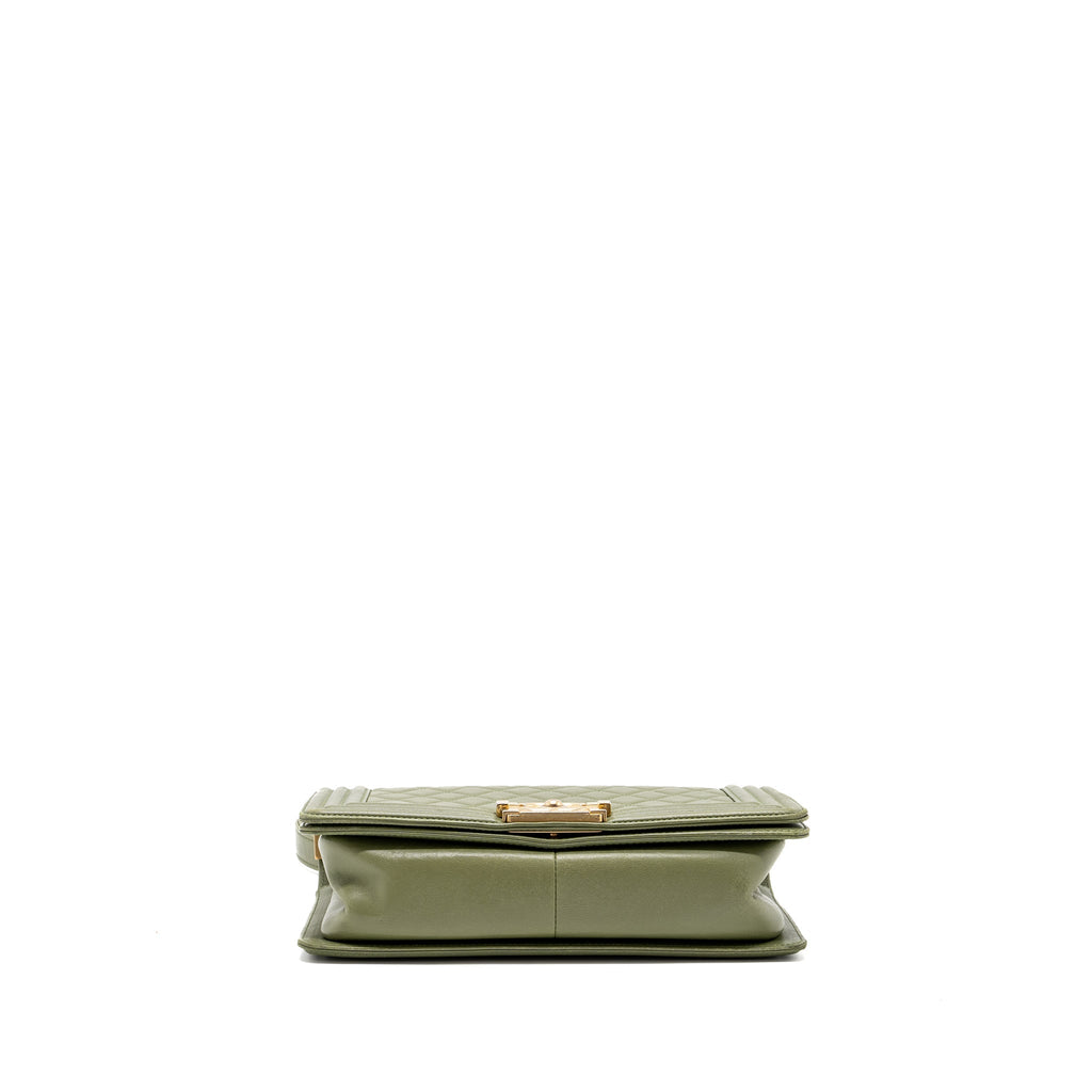 CHANEL MEDIUM BOY BAG LAMBSKIN GREEN GHW