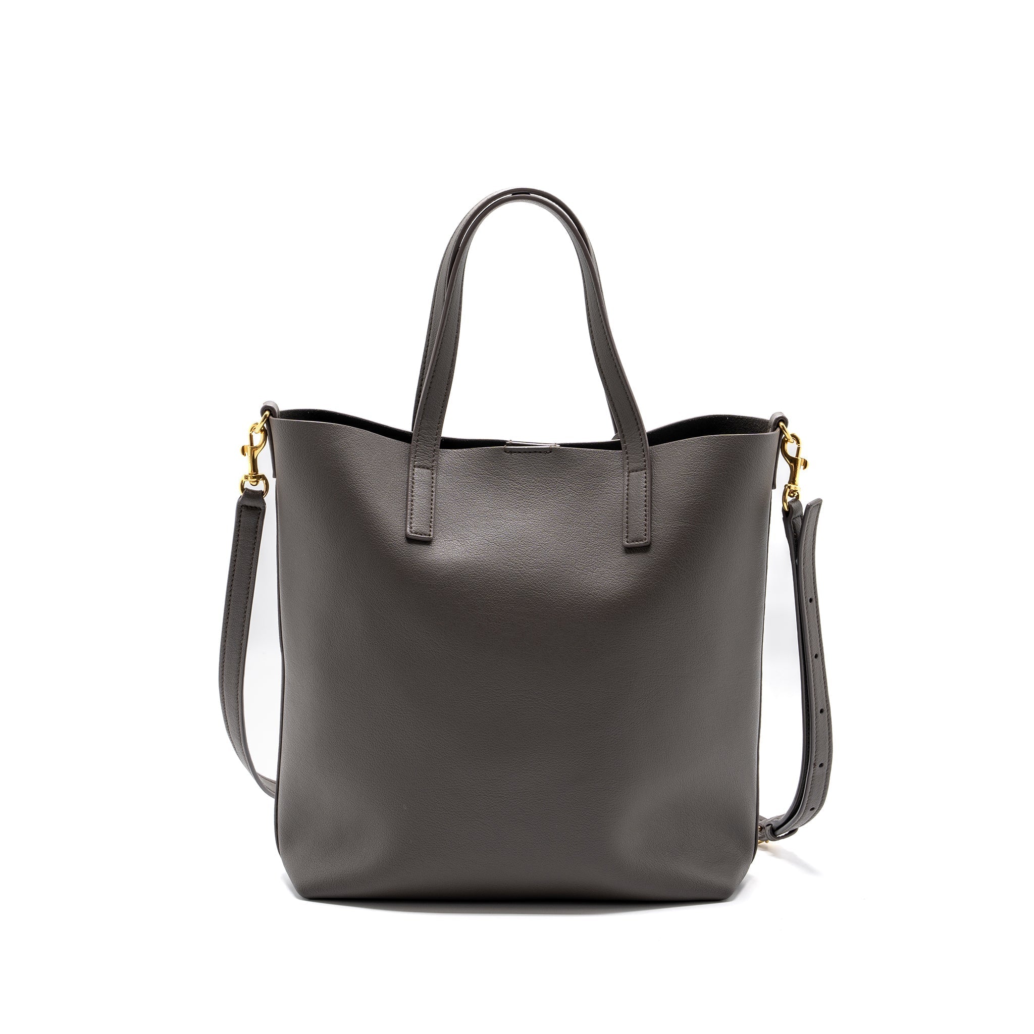 SAINT LAURENT TOY SHOPPING NORTH / SOUTH BAG LEATHER GREY GHW