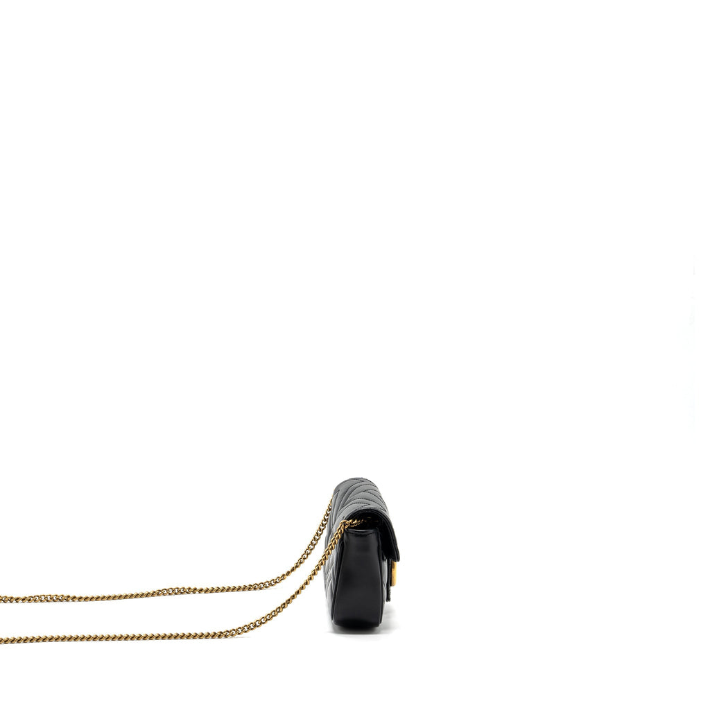 GUCCI GG MARMONT SUPER MINI BAG CALFSKIN BLACK GHW