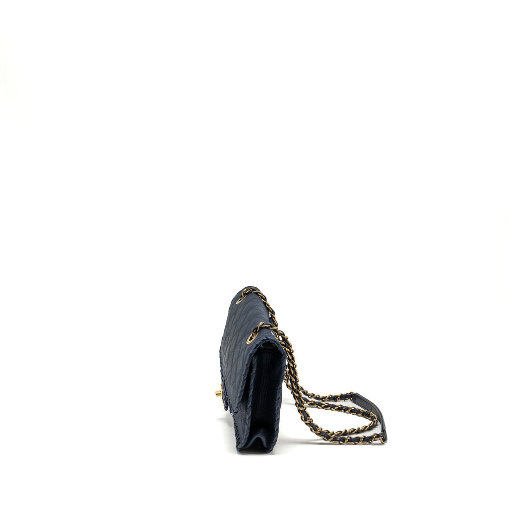 CHANEL SEASONAL FLAP BAG CALFSKIN NAVY GHW