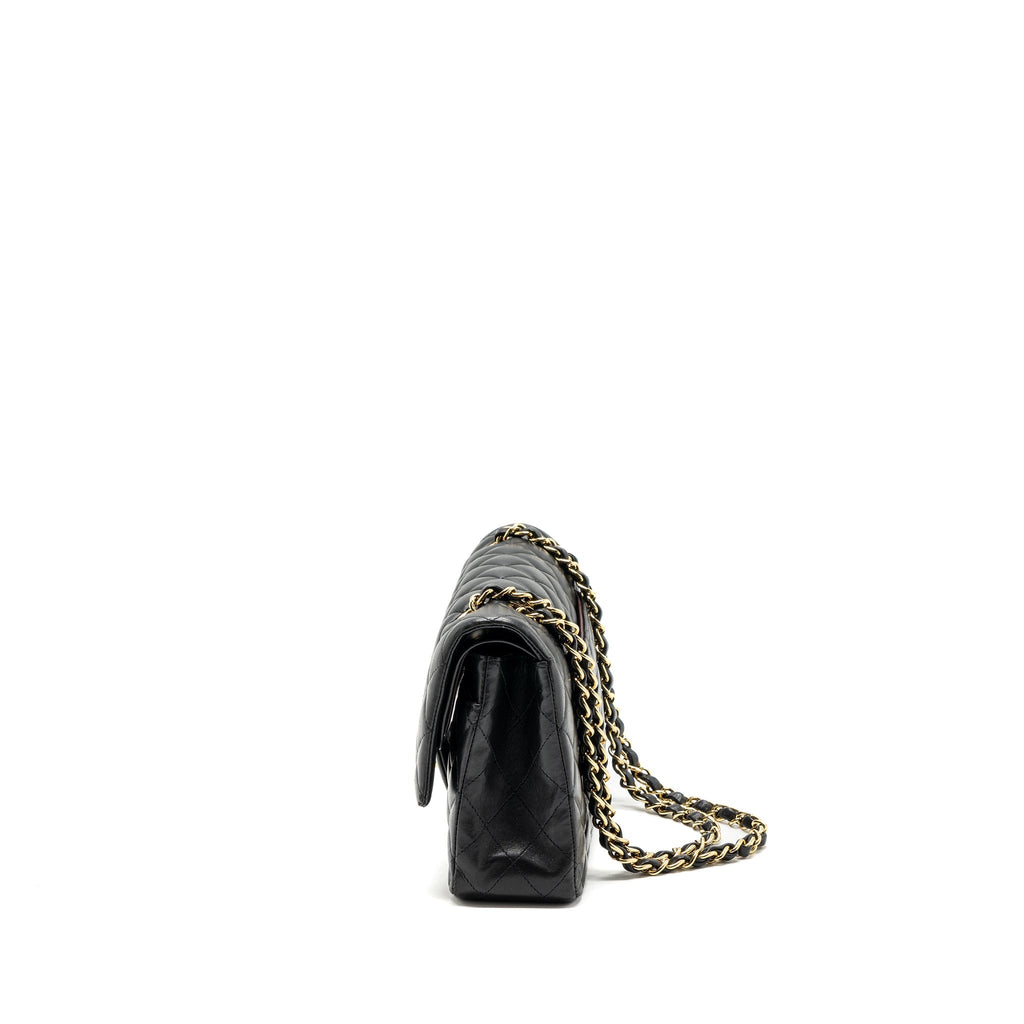 CHANEL MEDIUM CLASSIC FLAP BAG LAMBSKIN BLACK GHW