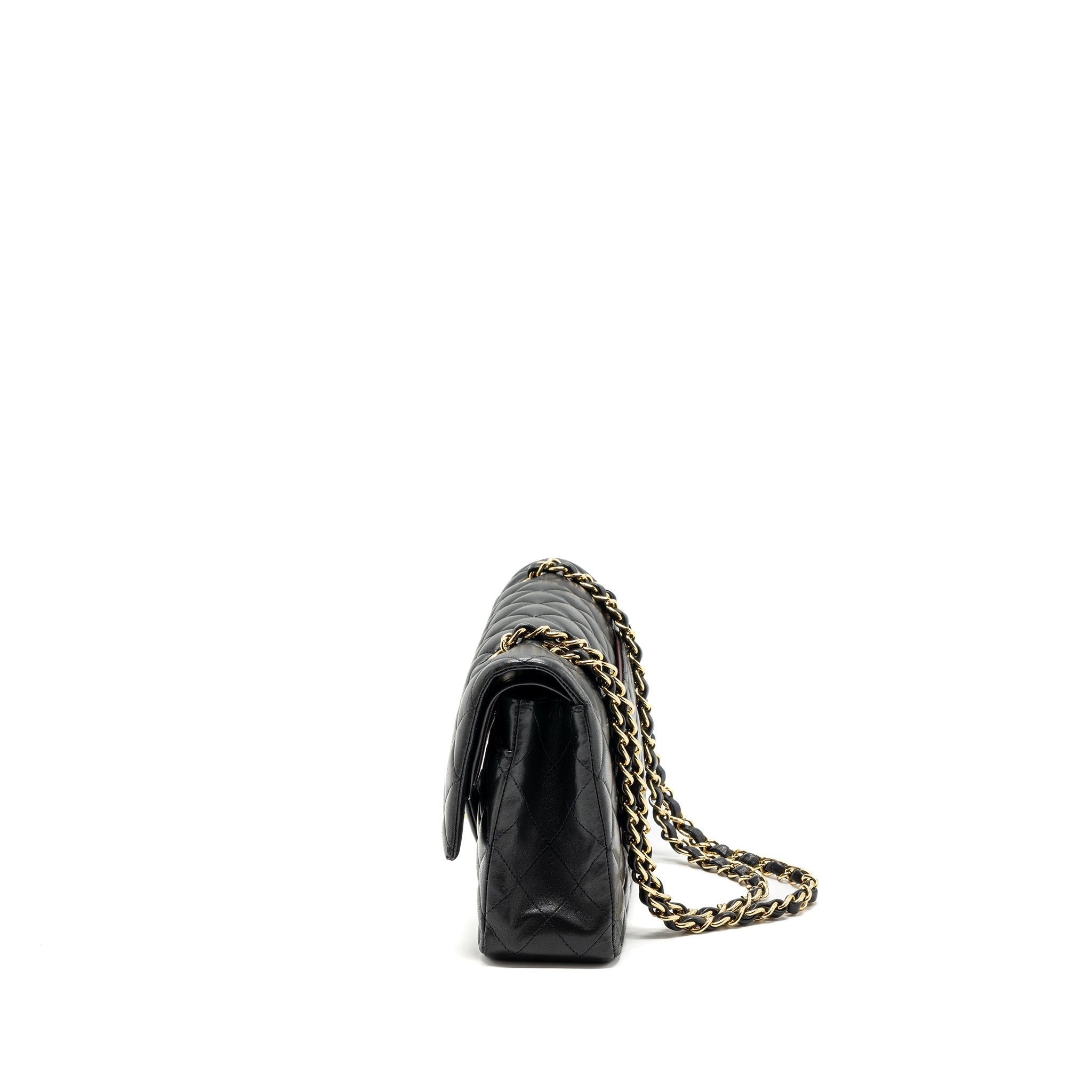 CHANEL MEDIUM CLASSIC FLAP BAG LAMBSKIN BLACK GHW