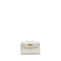 HERMES KELLY POCHETTE SWIFT 01 BLANC GHW