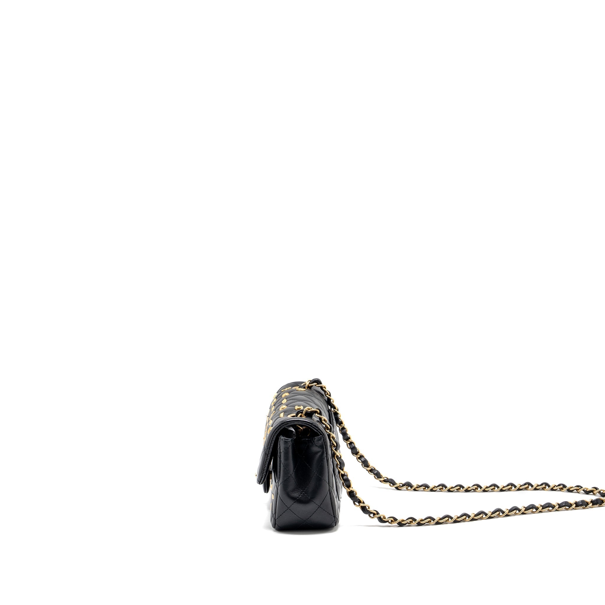 CHANEL EGYPTIAN AMULET MINI RECTANGULAR FLAP BAG LAMBSKIN BLACK GHW
