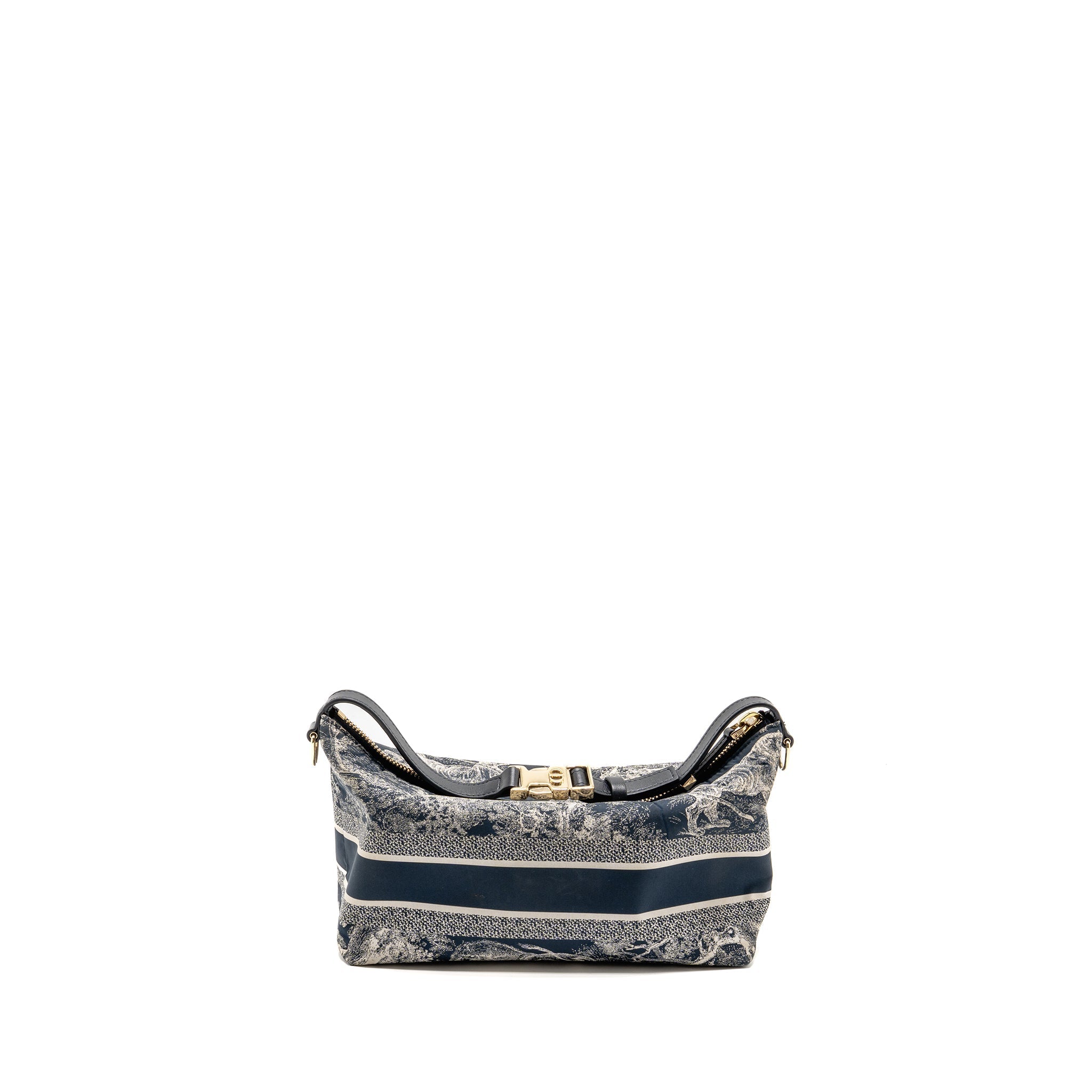 DIOR MEDIUM DIORTRAVEL NOMAD POUCH TOILE DE JOUY REVERSE TECHNICAL FABRIC BLUE LGHW