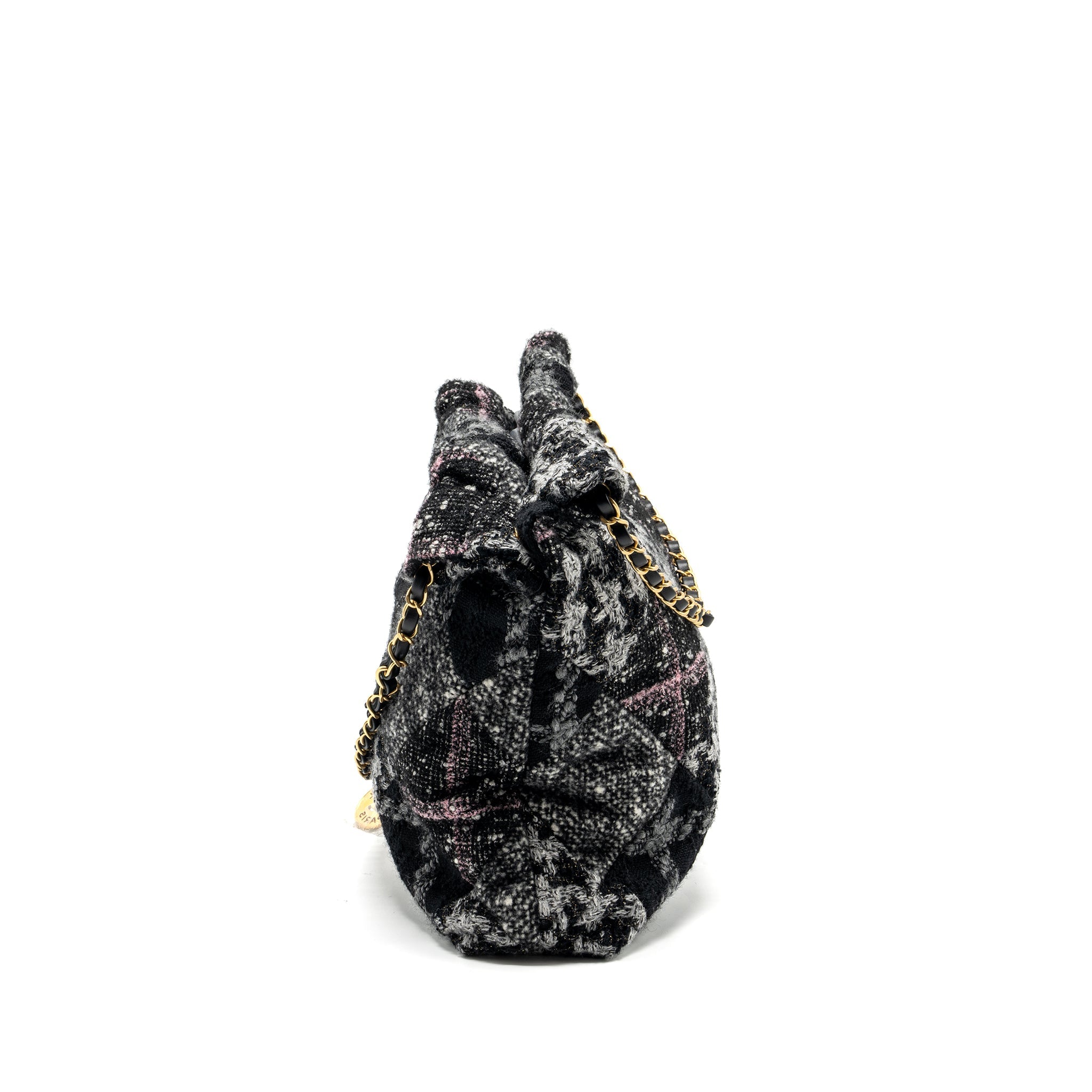 CHANEL MEDIUM 22 BAG FABRIC / TWEED MULTICOLOUR GHW (MICROCHIP)