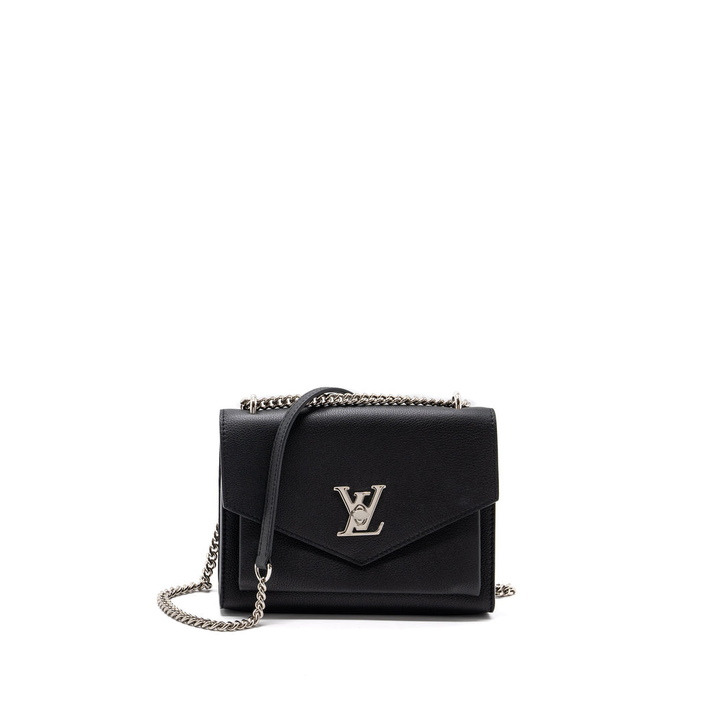 LOUIS VUITTON MYLOCKME SATCHEL CHAIN BAG CALFSKIN BLACK SHW