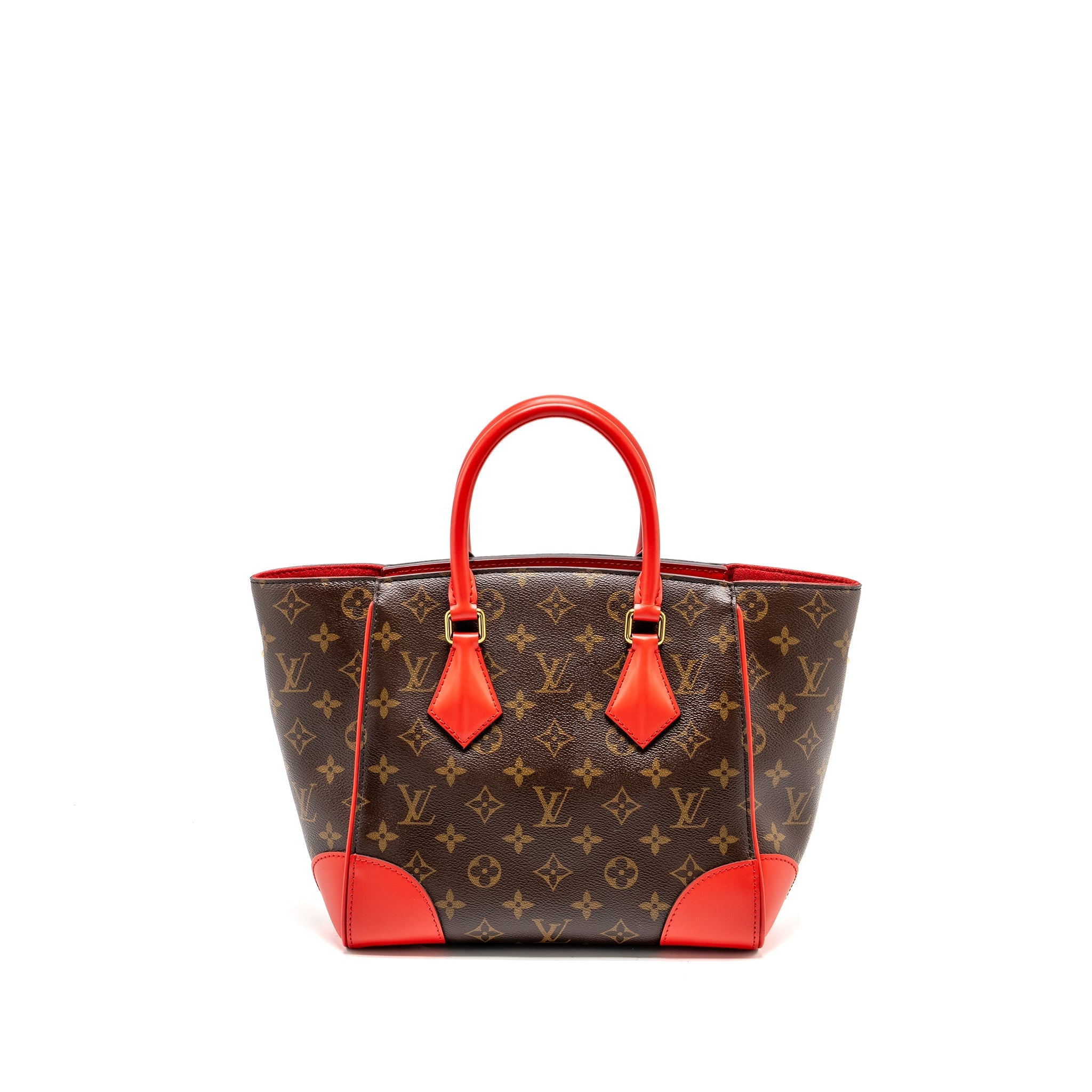 LOUIS VUITTON PHENIX TOP HANDLE SHOULDER BAG MONOGRAM CANVAS RED GHW