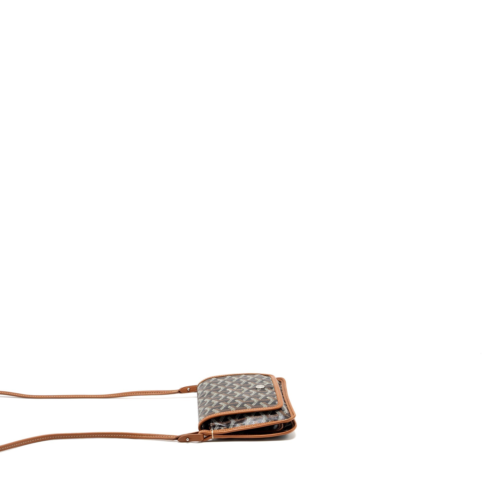 GOYARD PLUMET POCKET WALLET GOYARDLINE CANVAS / CALFSKIN TAN SHW