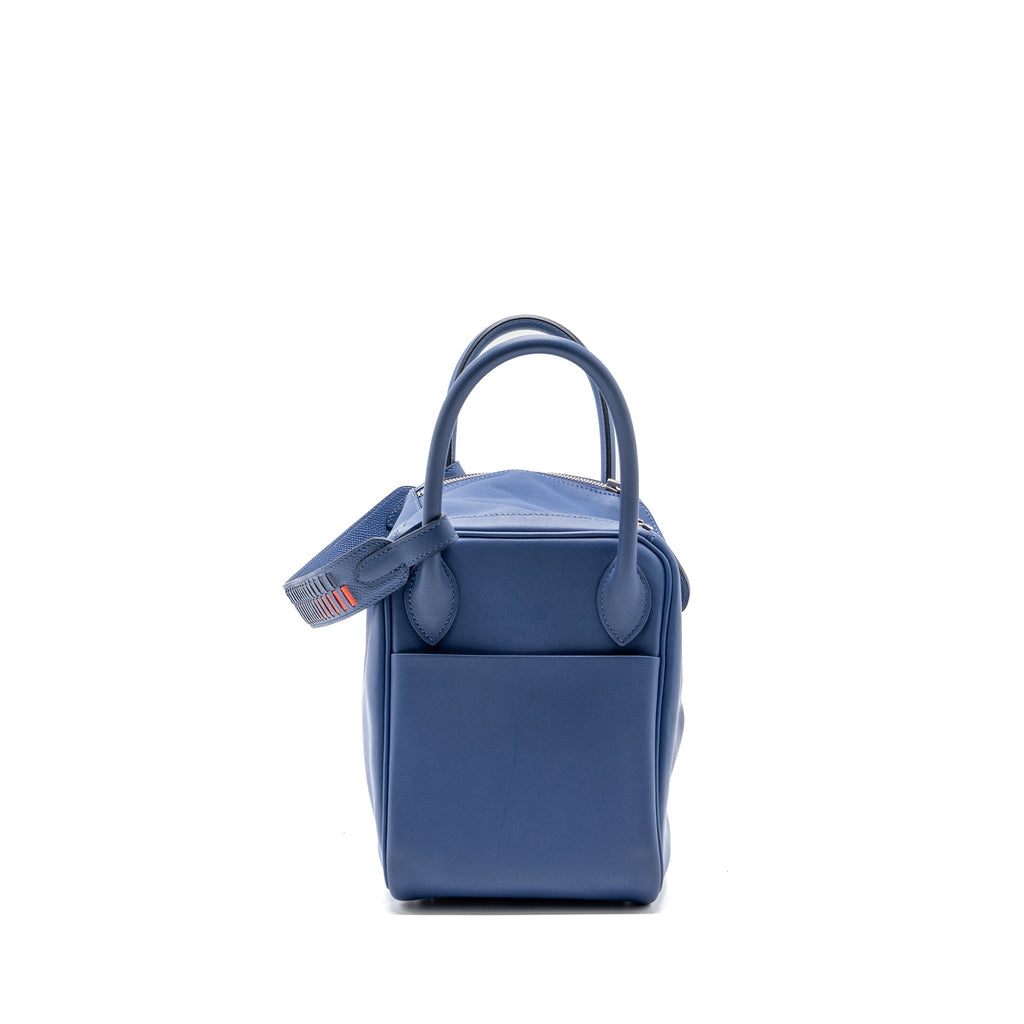 HERMES LINDY 30 SWIFT BLUE BRIGHTON MULTICOLOUR STRAP SHW