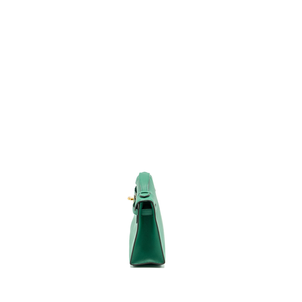 HERMES KELLY POCHETTE SWIFT VERT VERTIGO GHW