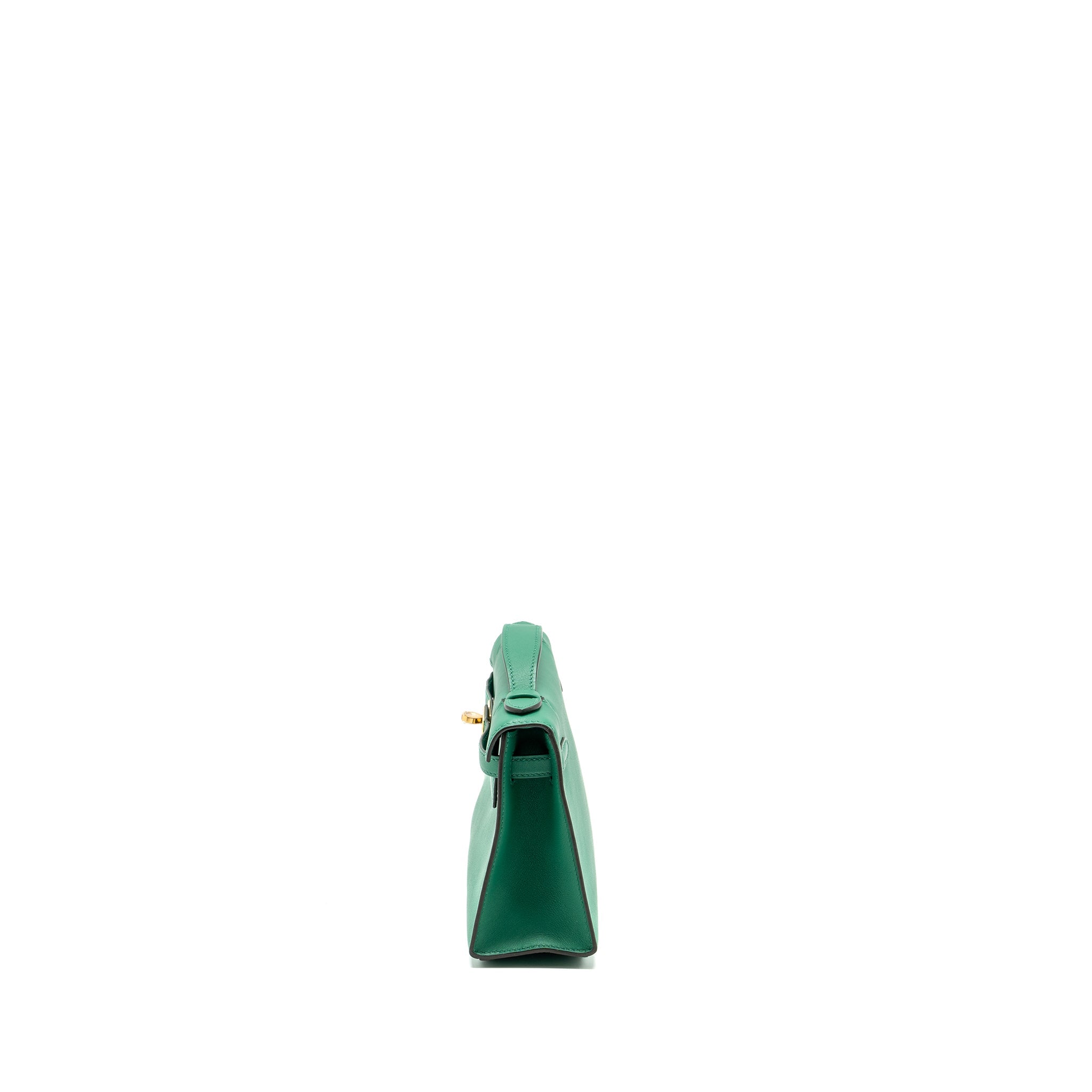 HERMES KELLY POCHETTE SWIFT VERT VERTIGO GHW