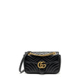 GUCCI SMALL GG MARMONT BAG CALFSKIN BLACK GHW