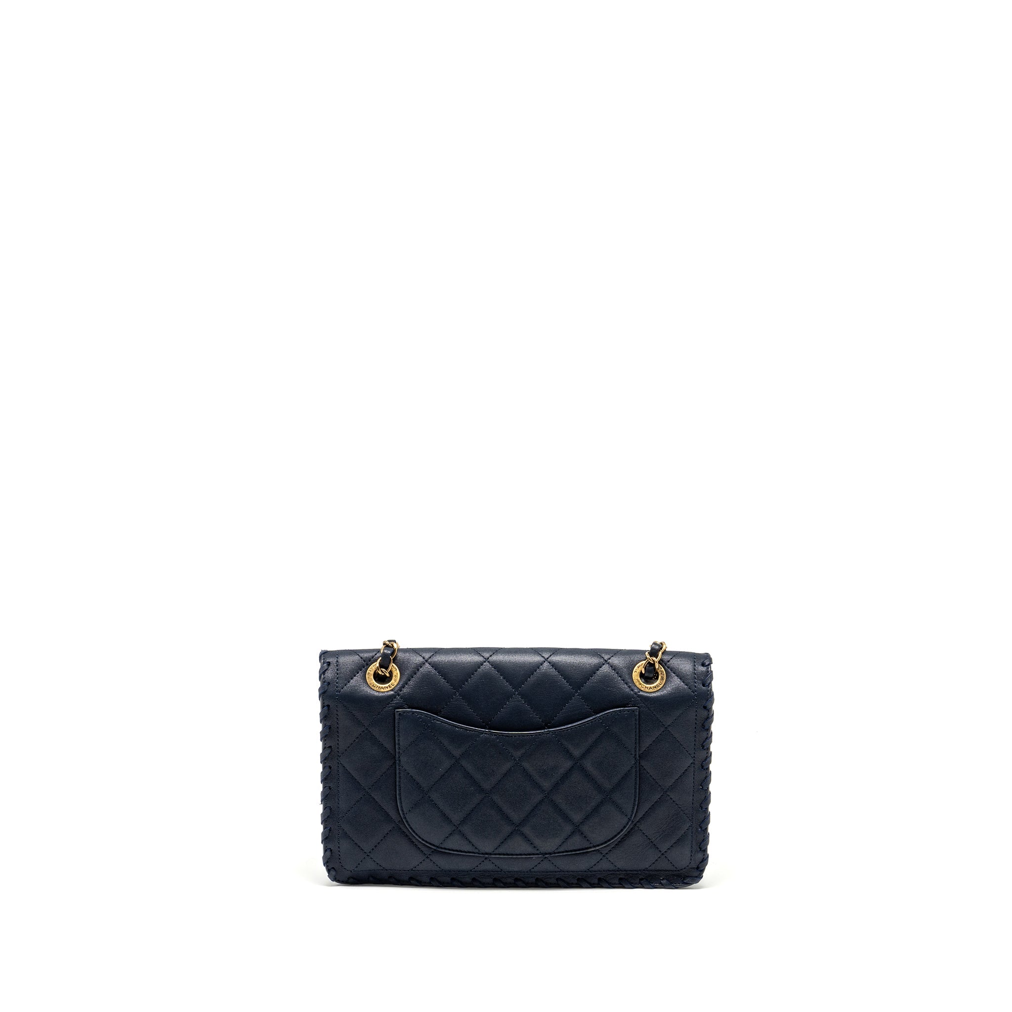 CHANEL SEASONAL FLAP BAG CALFSKIN NAVY GHW