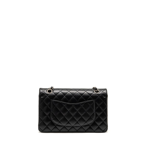 CHANEL MEDIUM CLASSIC DOUBLE FLAP BAG LAMBSKIN BLACK SHW