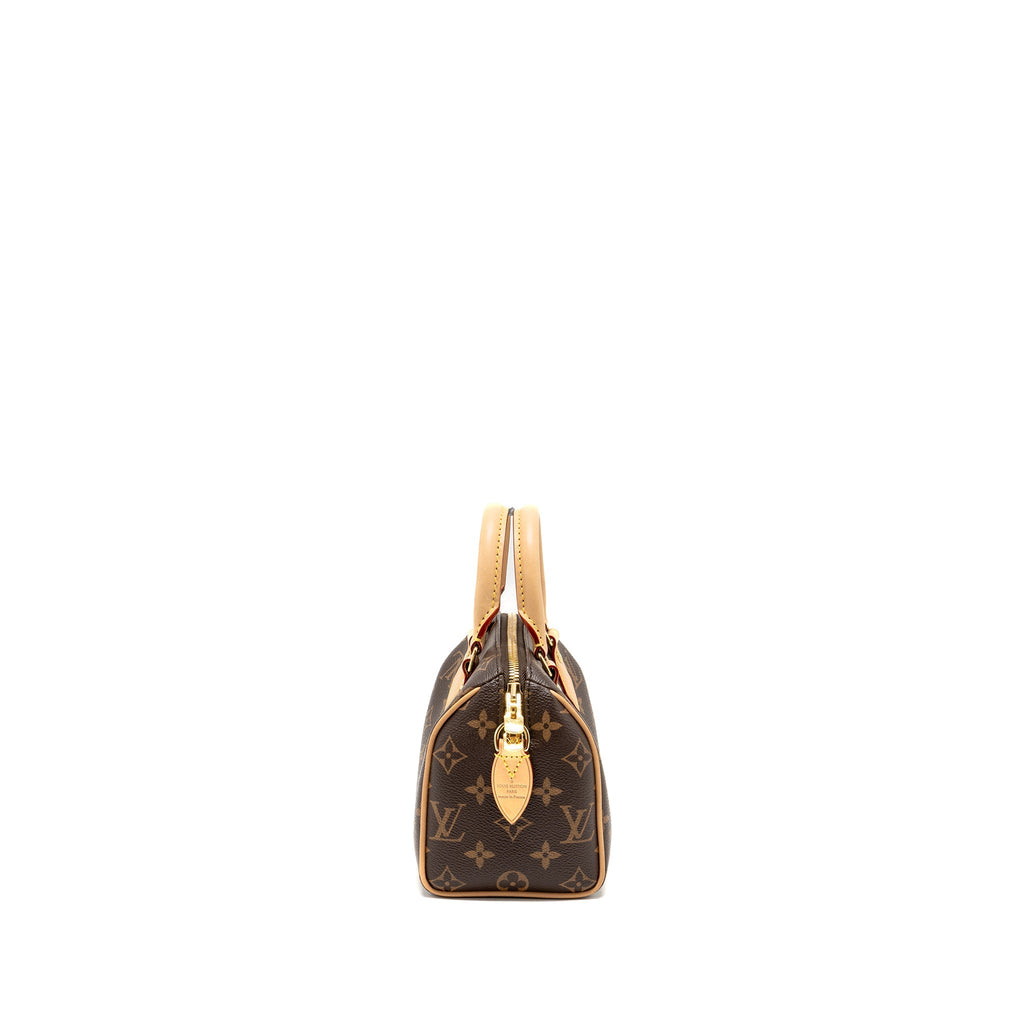 LOUIS VUITTON SPEEDY BANDOULIERE 20 MONOGRAM  CANVAS BLACK STRAP GHW