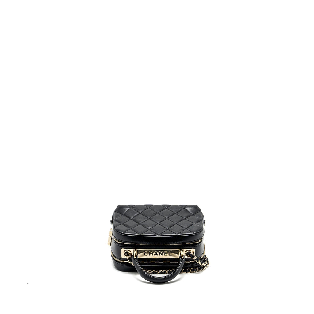 CHANEL TRENDY CC TOP HANDLE VANITY BAG LAMBSKIN BLACK GHW
