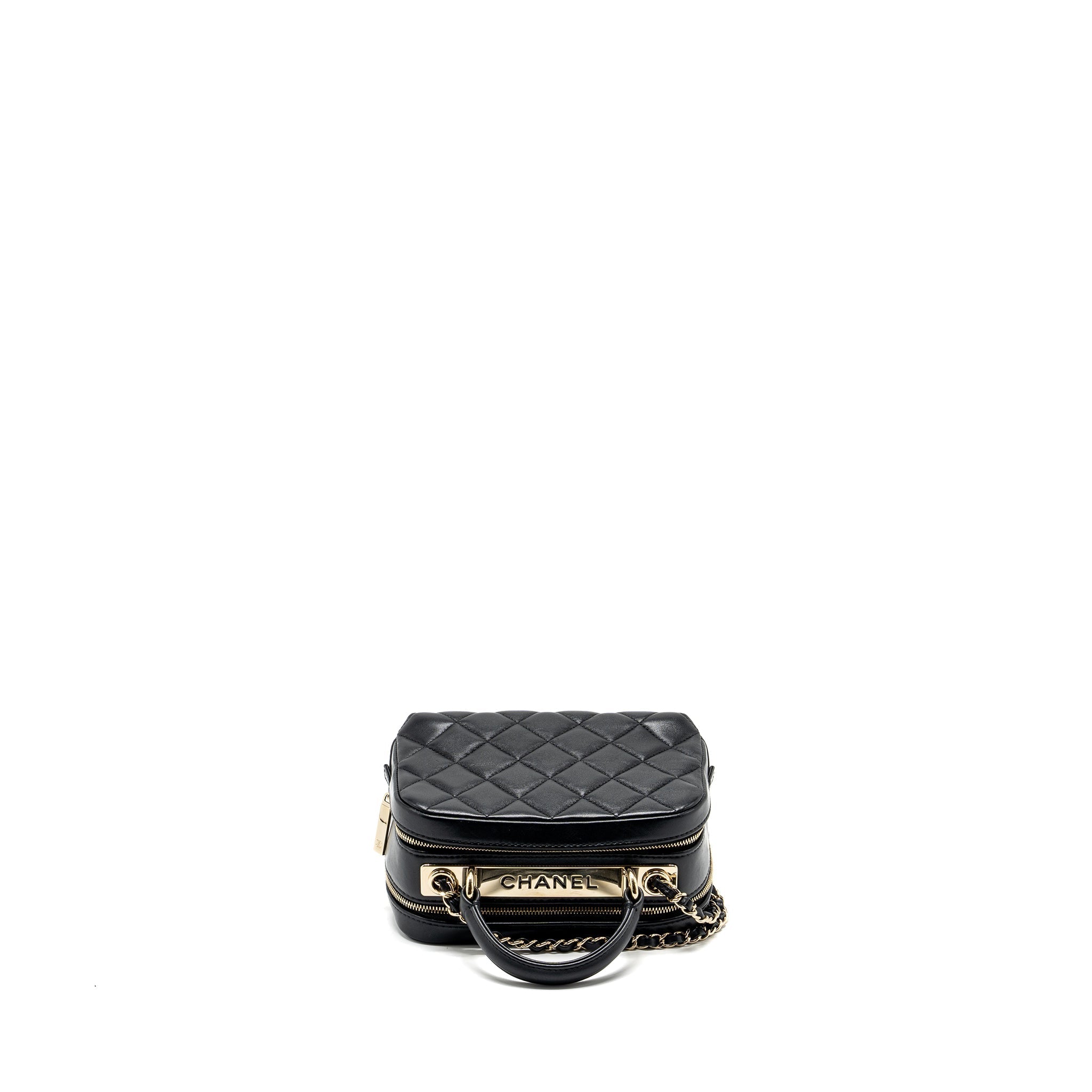 CHANEL TRENDY CC TOP HANDLE VANITY BAG LAMBSKIN BLACK GHW