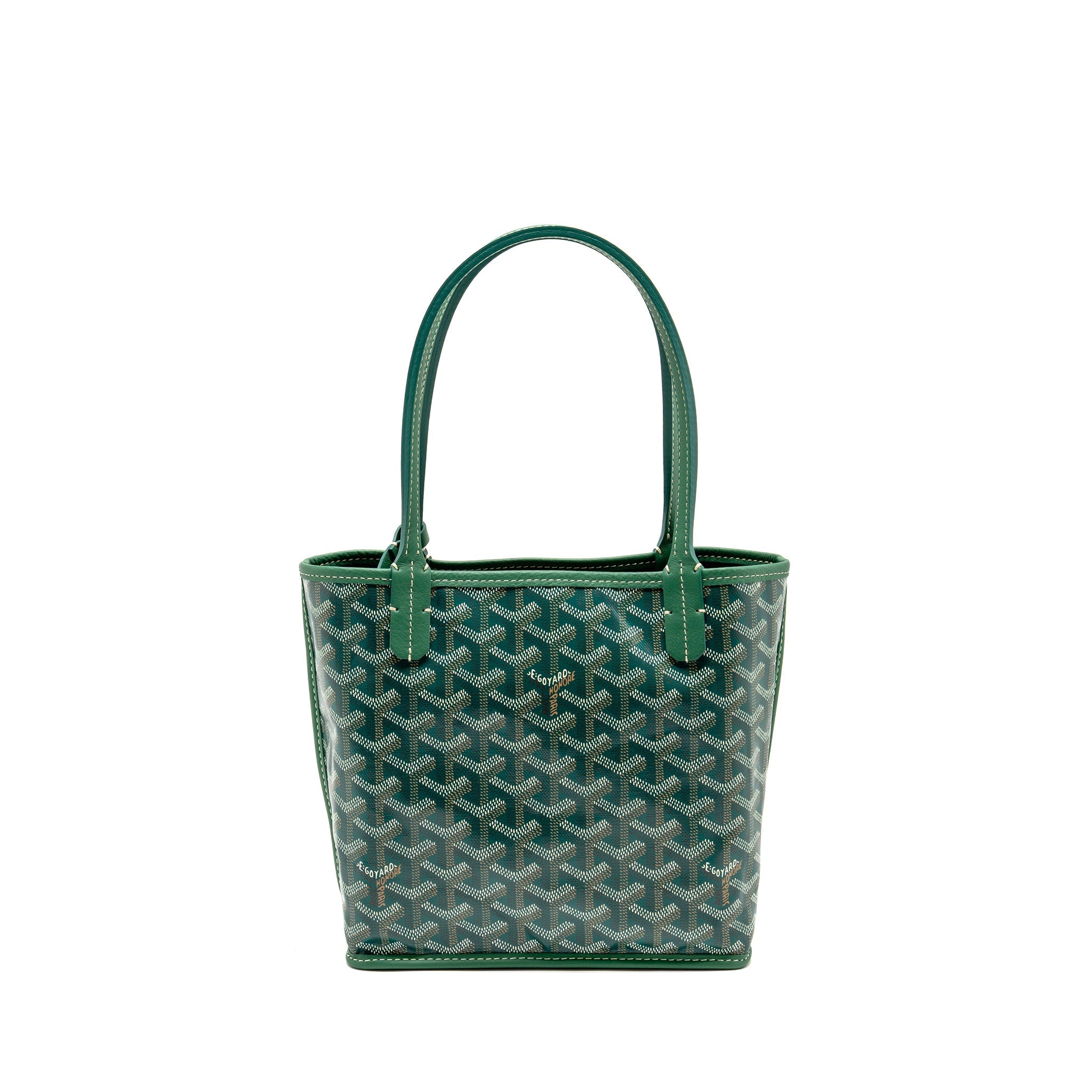 GOYARD MINI ANJOU TOTE GOYARDINE CANVAS/CALFSKIN GREEN SHW