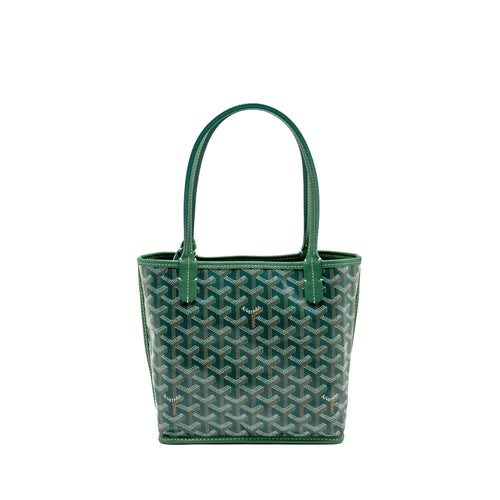 GOYARD MINI ANJOU TOTE GOYARDINE CANVAS/CALFSKIN GREEN SHW