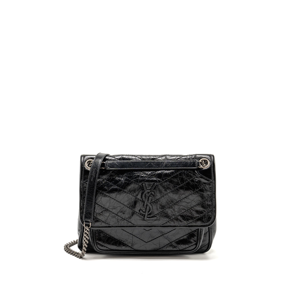 SAINT LAURENT/YSL MEDIUM NIKI BAG VINTAGE CALFSKIN BLACK SHW