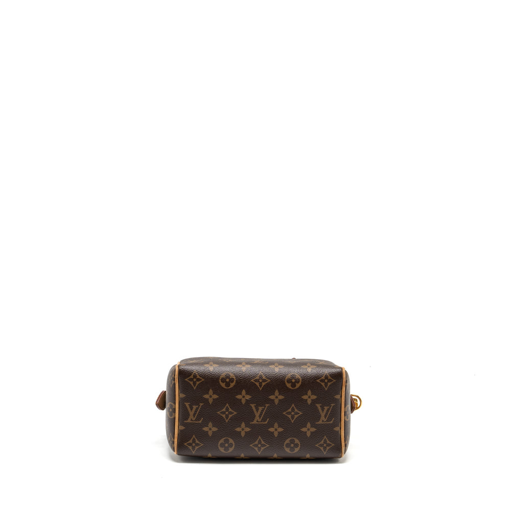 LOUIS VUITTON SPEEDY 20 BANDOULIERE  MONOGRAM CANVAS BLACK STRAP GHW