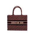 DIOR MEDIUM BOOK TOTE OBLIQUE EMBROIDERY VELVET/ CANVAS DARK RED