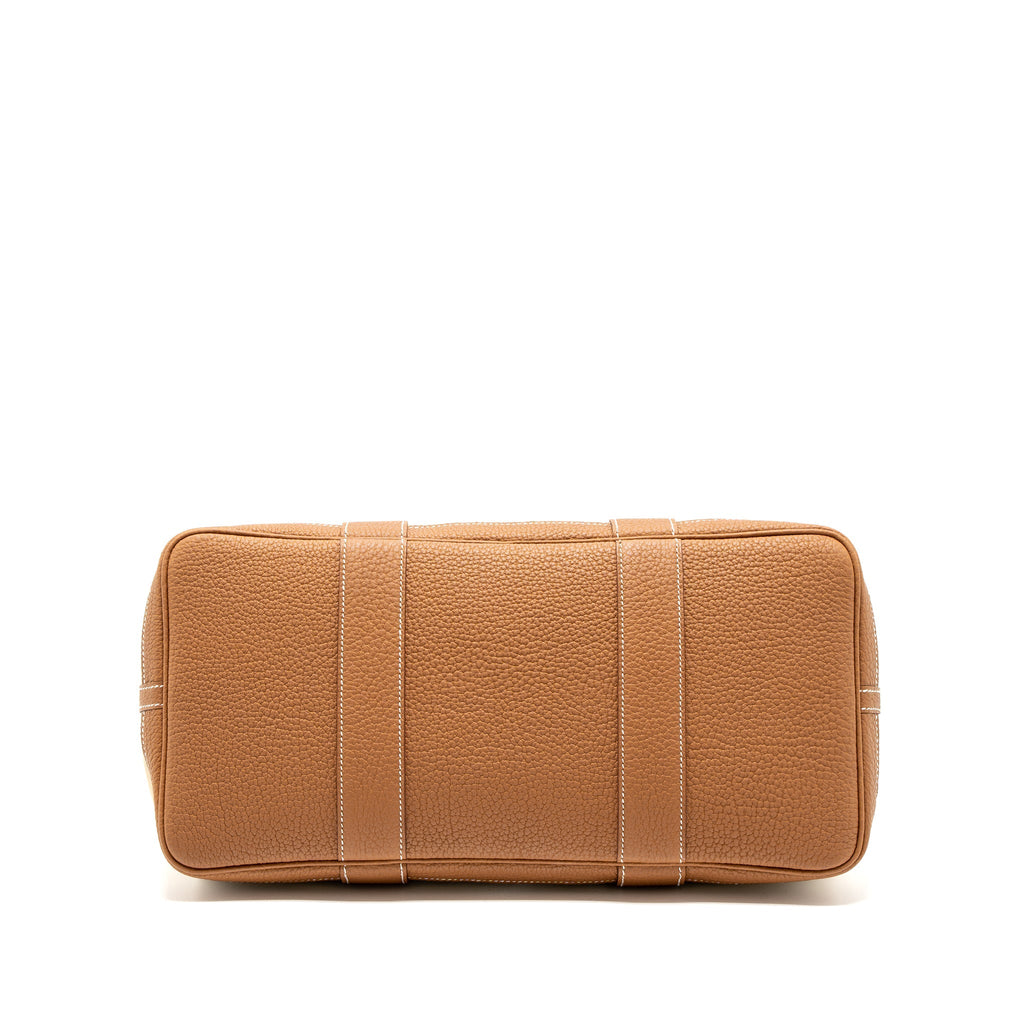 HERMES GARDEN PARTY 36 CANVAS/LEATHER TRENCH/GOLD SHW