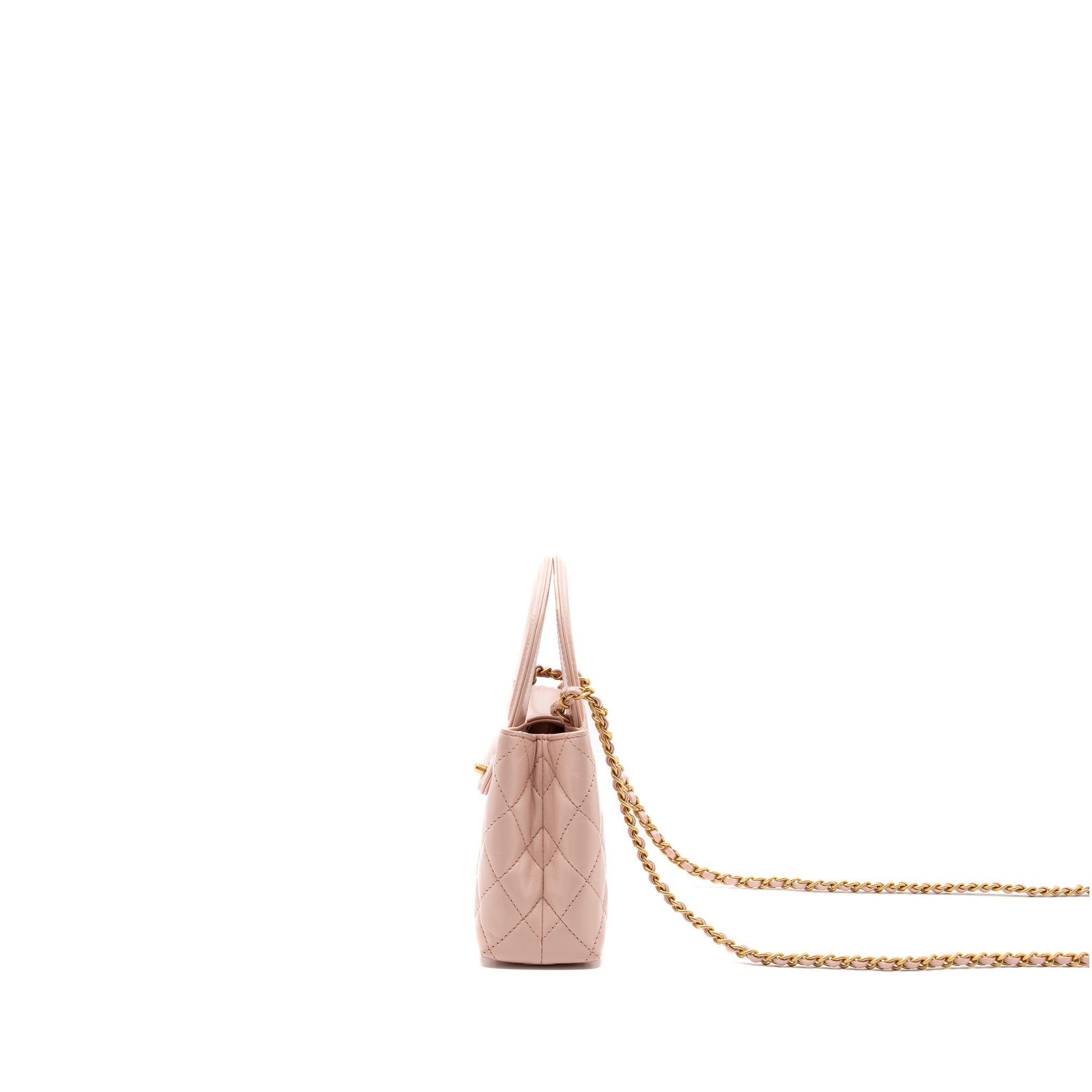 CHANEL 23K MINI SHOPPING TOTE CALFSKIN LIGHT PINK GHW(MICROCHIP)
