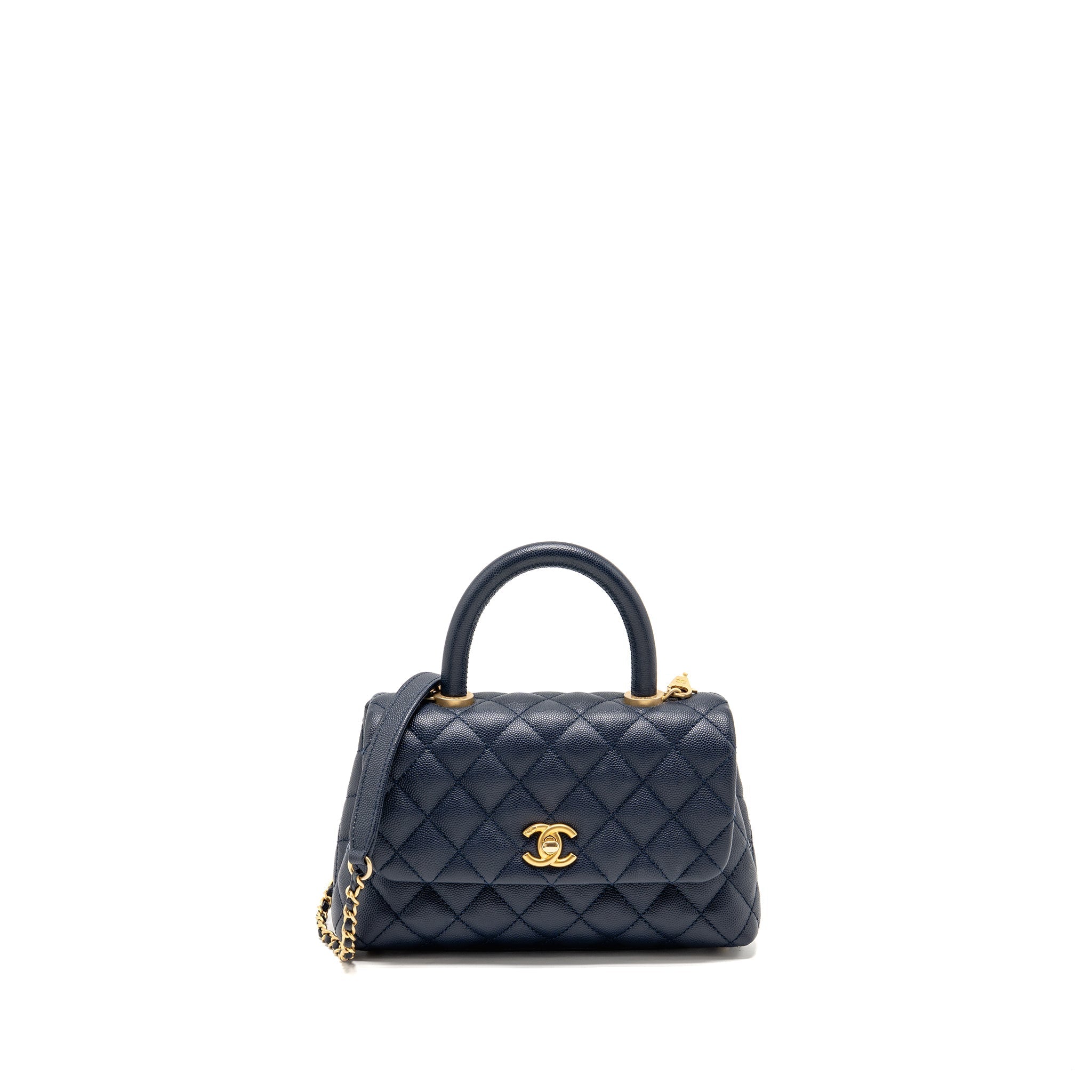 CHANEL SMALL COCO HANDLE CAVIAR NAVY GHW