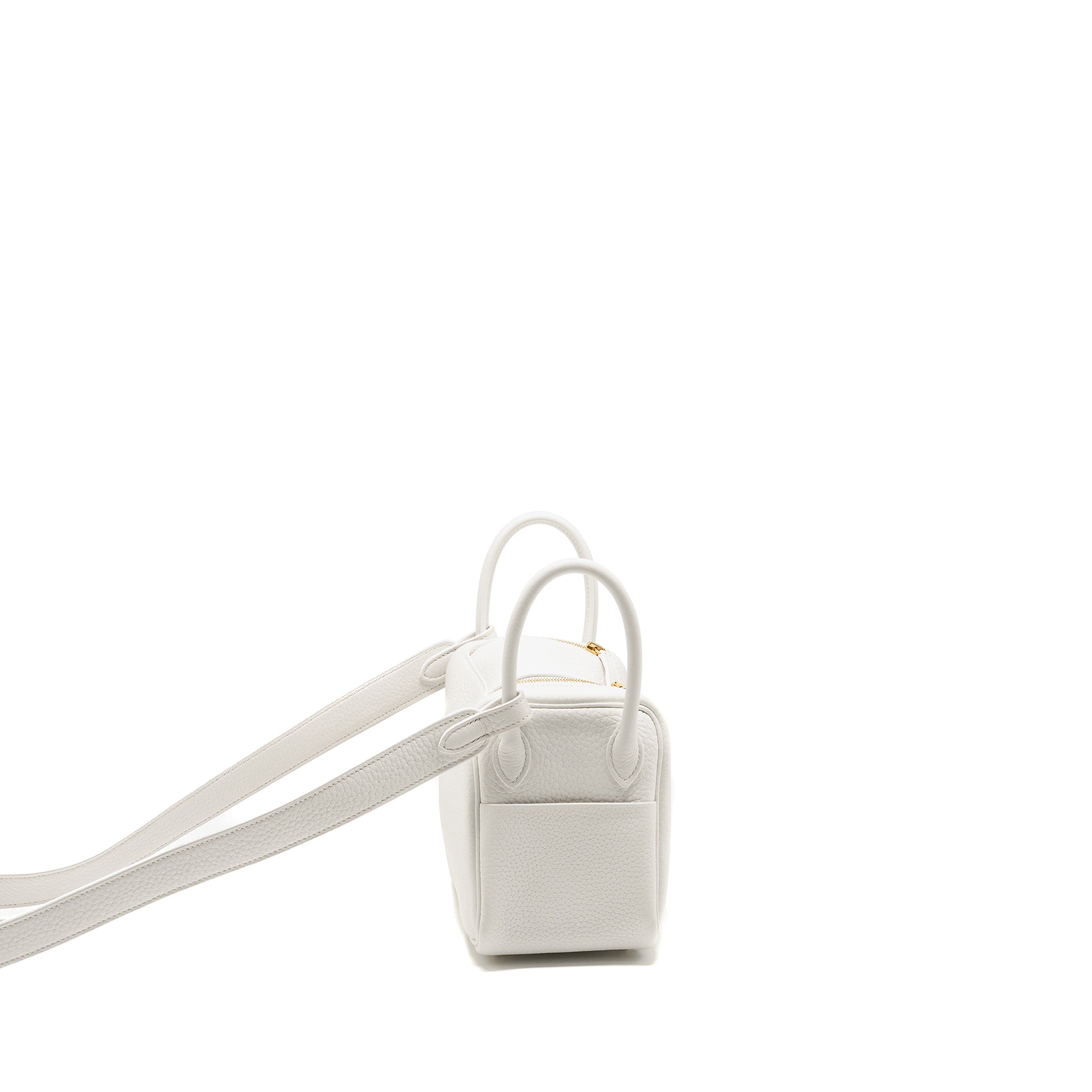 HERMES MINI LINDY II CLEMENCE NEW WHITE GHW