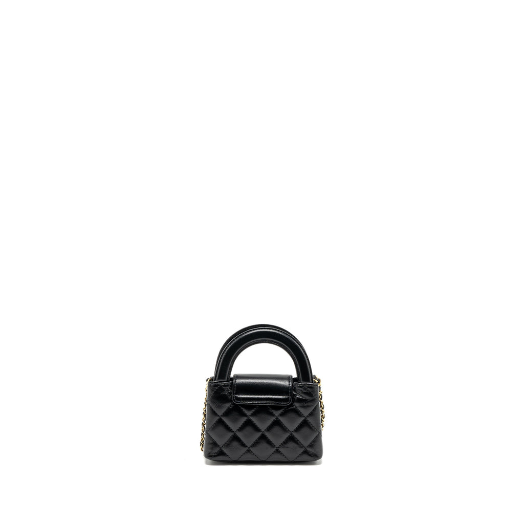 CHANEL 23K NANO SHOPPING TOTE CALFSKIN BLACK GHW(MICROCHIP)