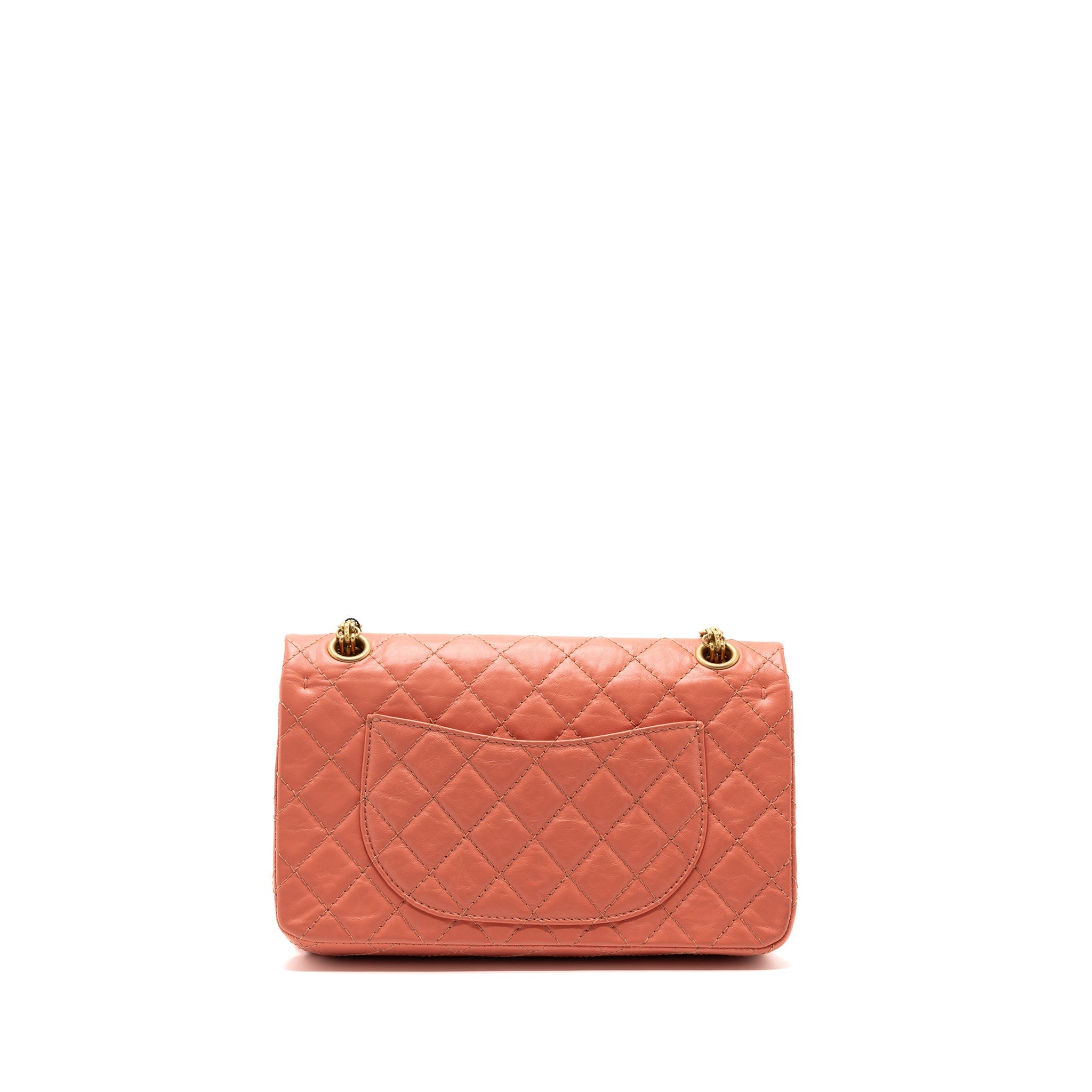CHANEL SMALL 2.55 REISSUE FLAP BAG AGED CALFSKIN LIGHT PINK GHW