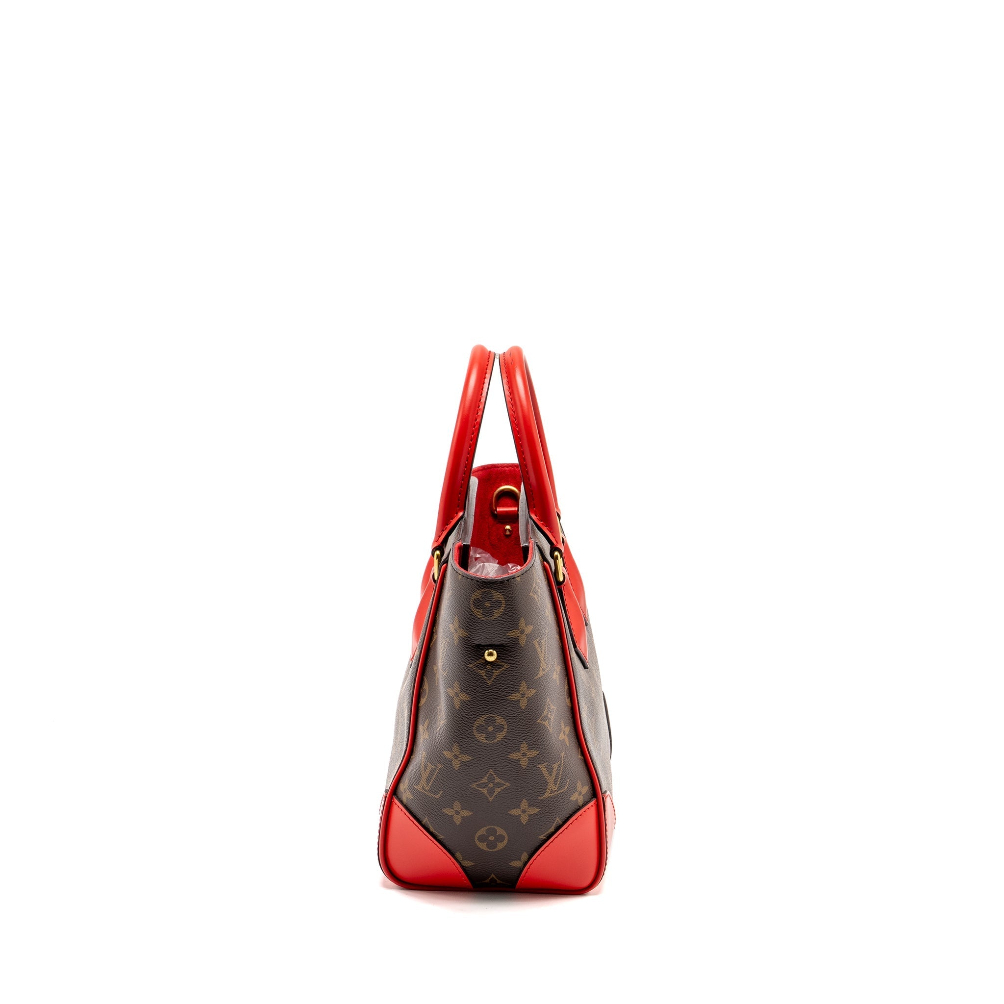 LOUIS VUITTON PHENIX TOP HANDLE SHOULDER BAG MONOGRAM CANVAS RED GHW