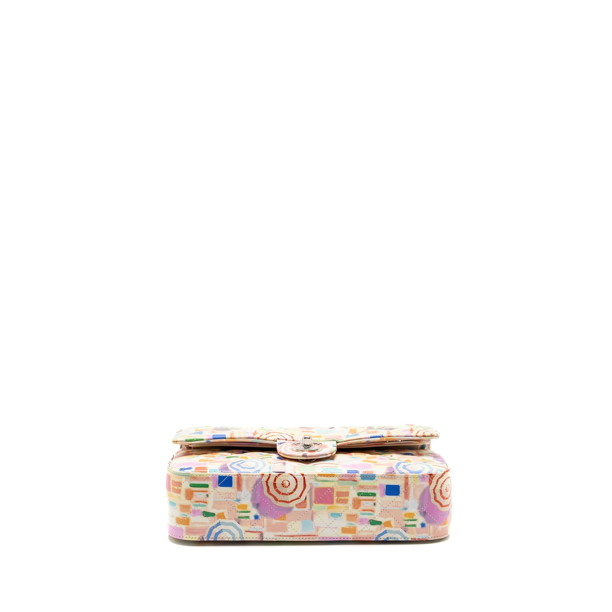 CHANEL MEDIUM DOUBLE FLAP BAG UMBRELLA RAINBOW PRINT CALFSKIN MULTICOLOUR SHW