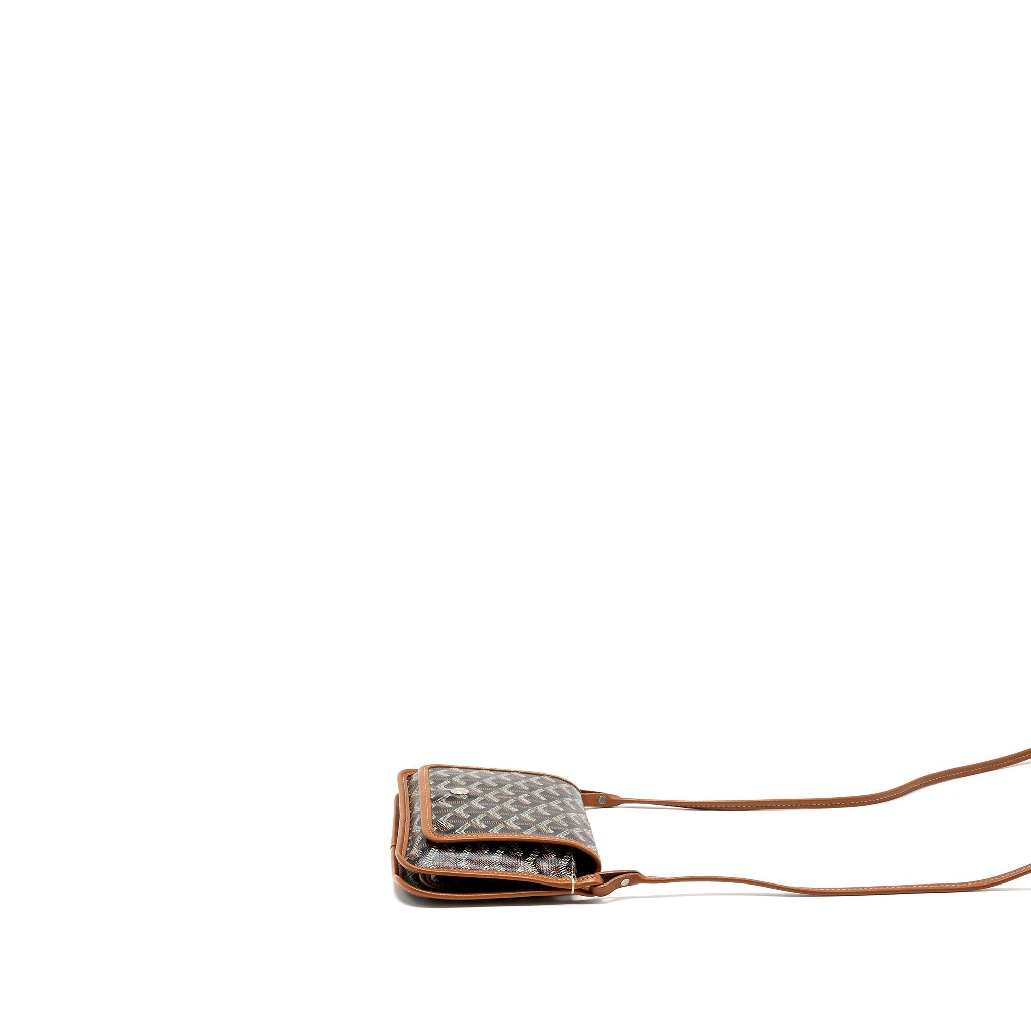 GOYARD PLUMET POCKET WALLET GOYARDLINE CANVAS / CALFSKIN TAN SHW