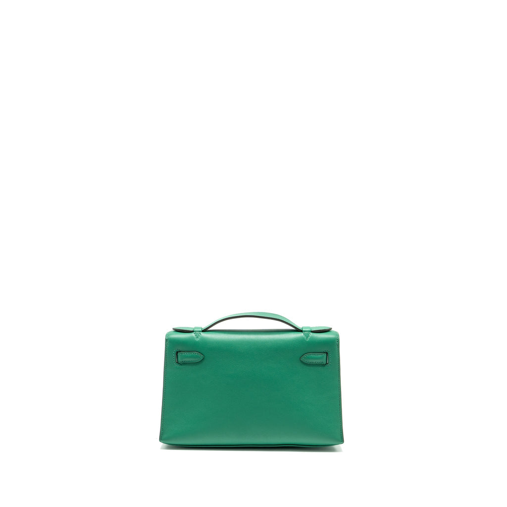 HERMES KELLY POCHETTE SWIFT VERT VERTIGO GHW
