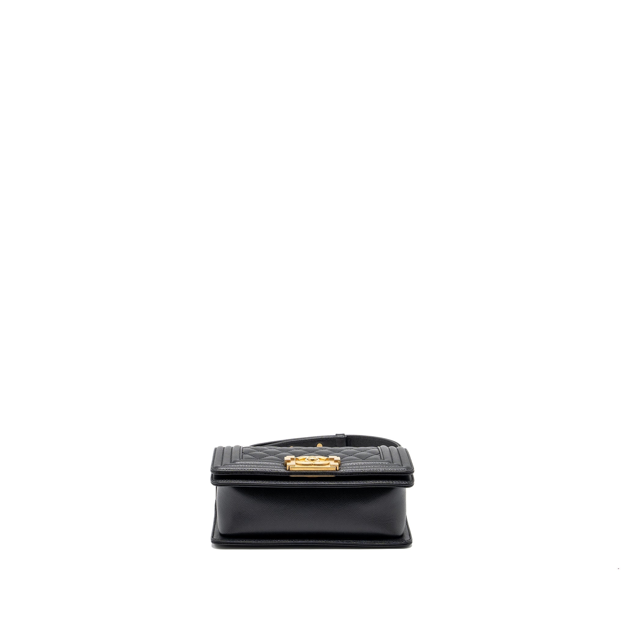 CHANEL SMALL BOY BAG CAVIAR BLACK GHW(MICROCHIP)