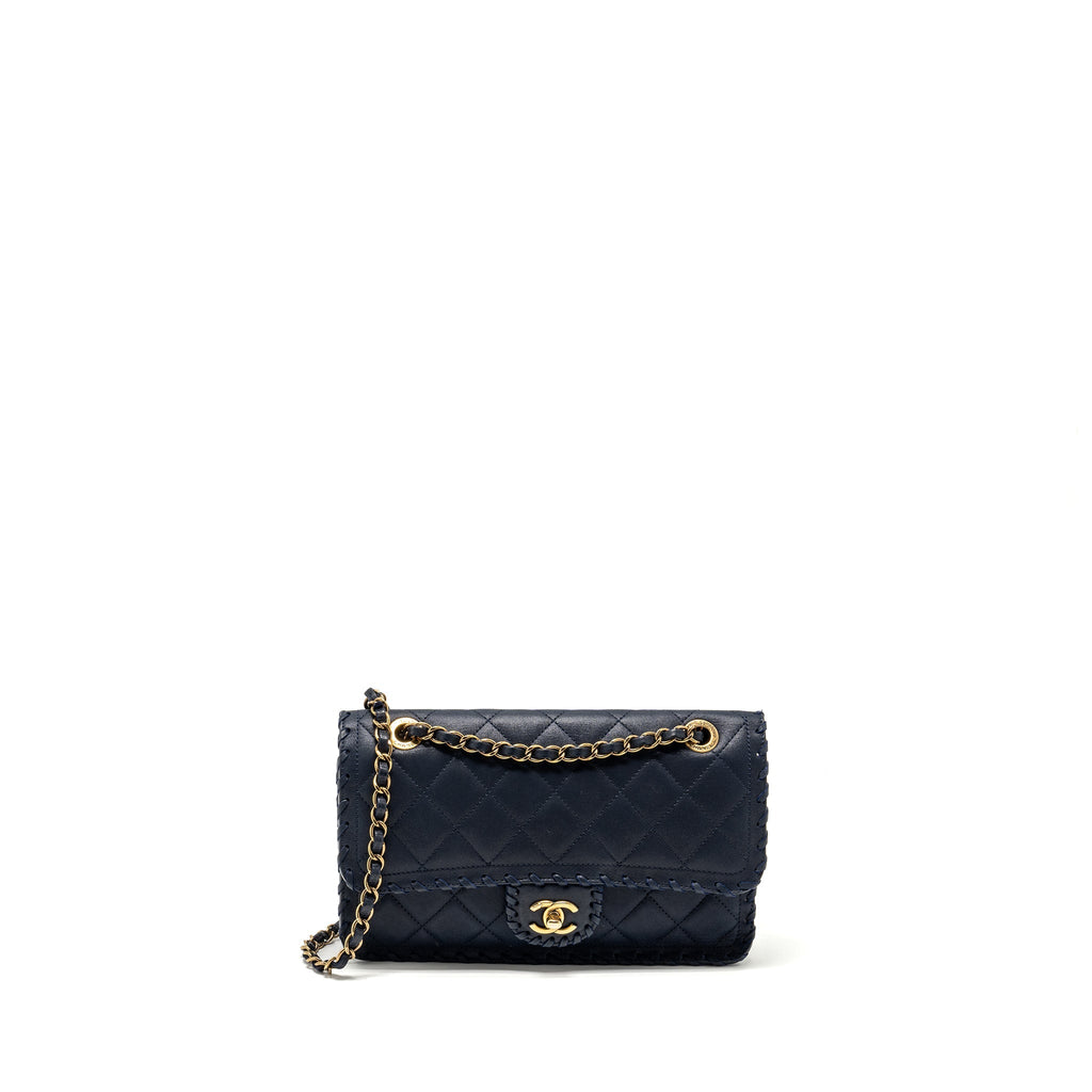 CHANEL SEASONAL FLAP BAG CALFSKIN NAVY GHW