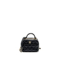 CHANEL TRENDY CC TOP HANDLE VANITY BAG LAMBSKIN BLACK GHW