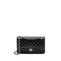 CHANEL MEDIUM CLASSIC FLAP BAG LAMBSKIN BLACK GHW