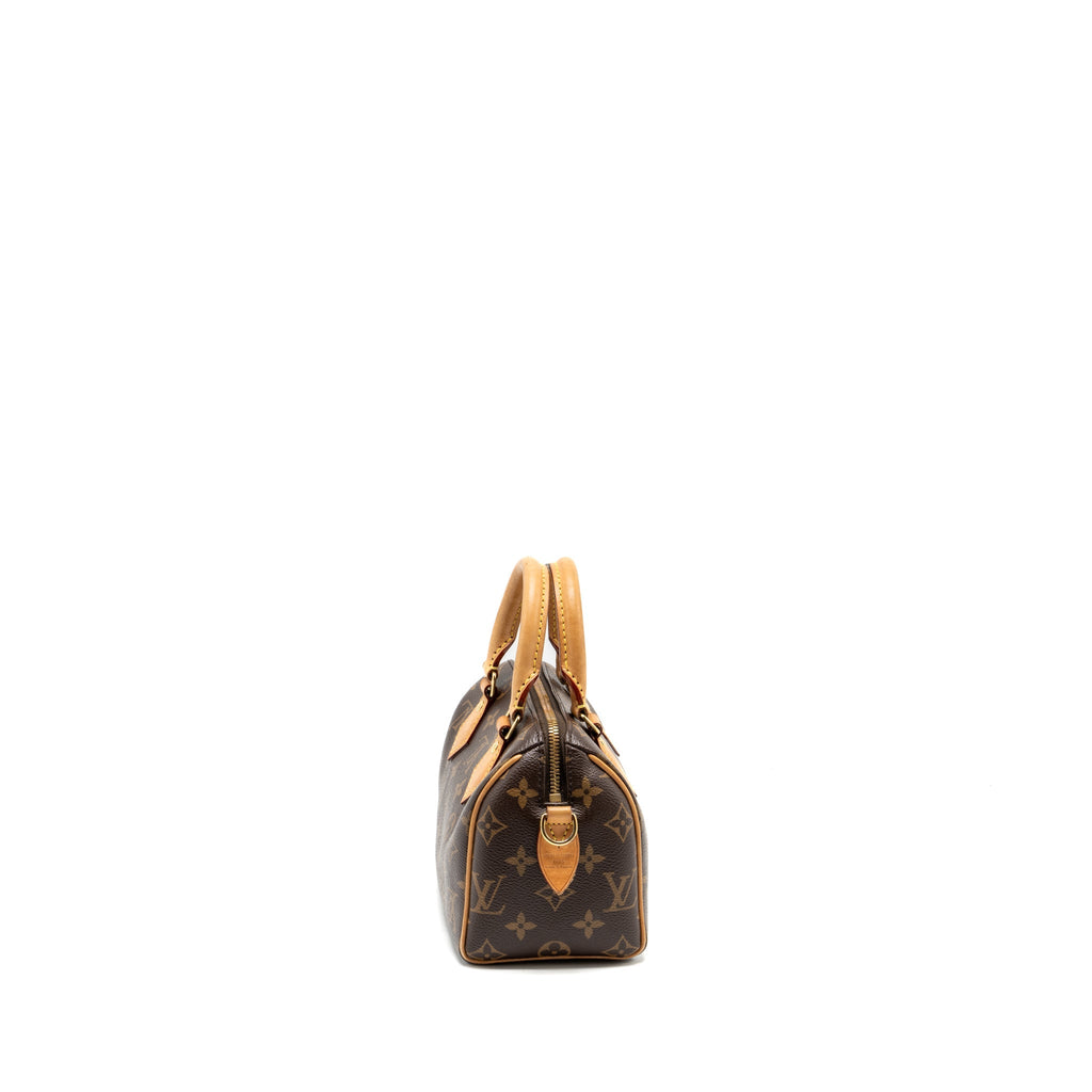 LOUIS VUITTON SPEEDY 20 BANDOULIERE  MONOGRAM CANVAS BLACK STRAP GHW