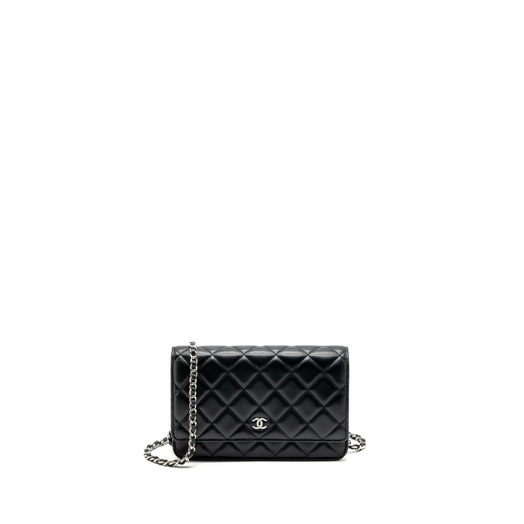 CHANEL CLASSIC WALLET ON CHAIN LAMBSKIN BLACK SHW