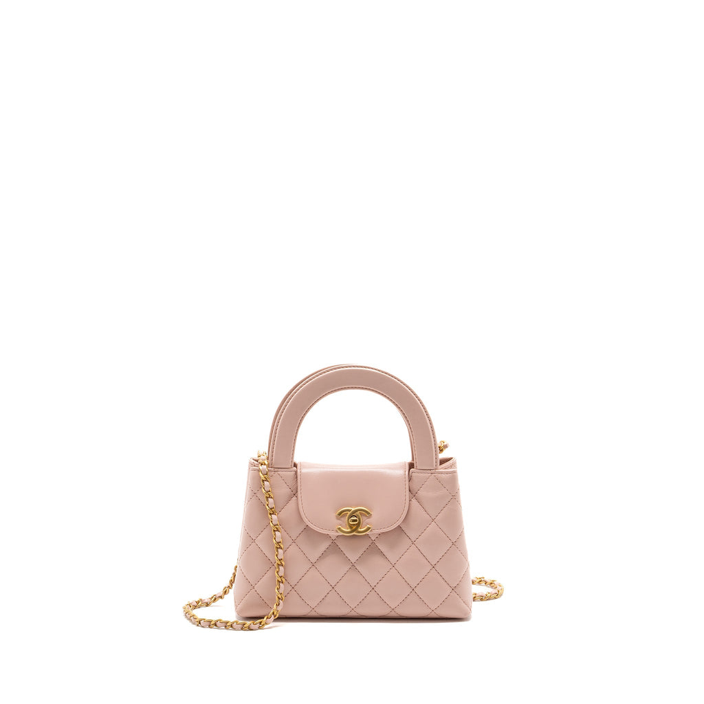 CHANEL 23K MINI SHOPPING TOTE CALFSKIN LIGHT PINK GHW(MICROCHIP)