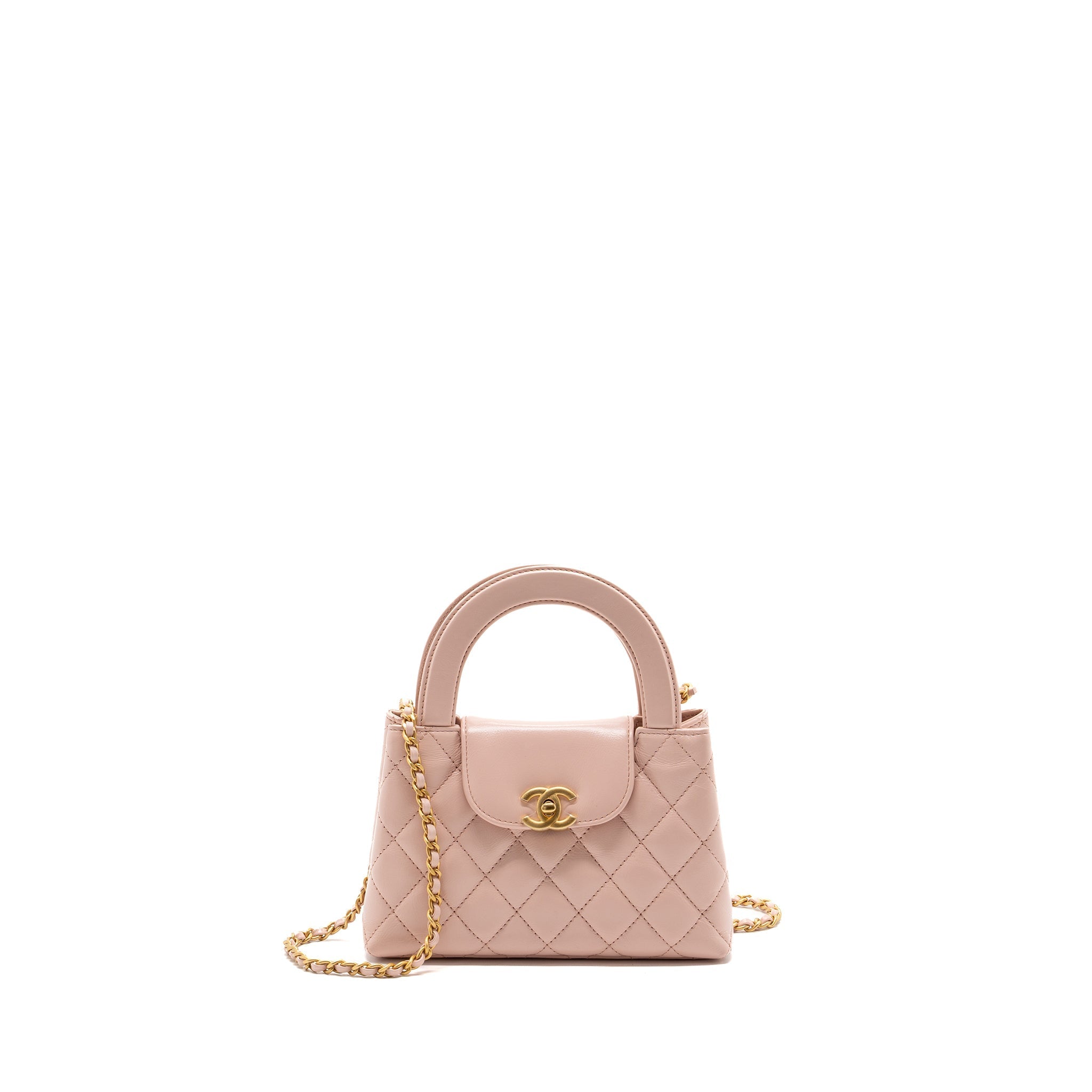 CHANEL 23K MINI SHOPPING TOTE CALFSKIN LIGHT PINK GHW(MICROCHIP)
