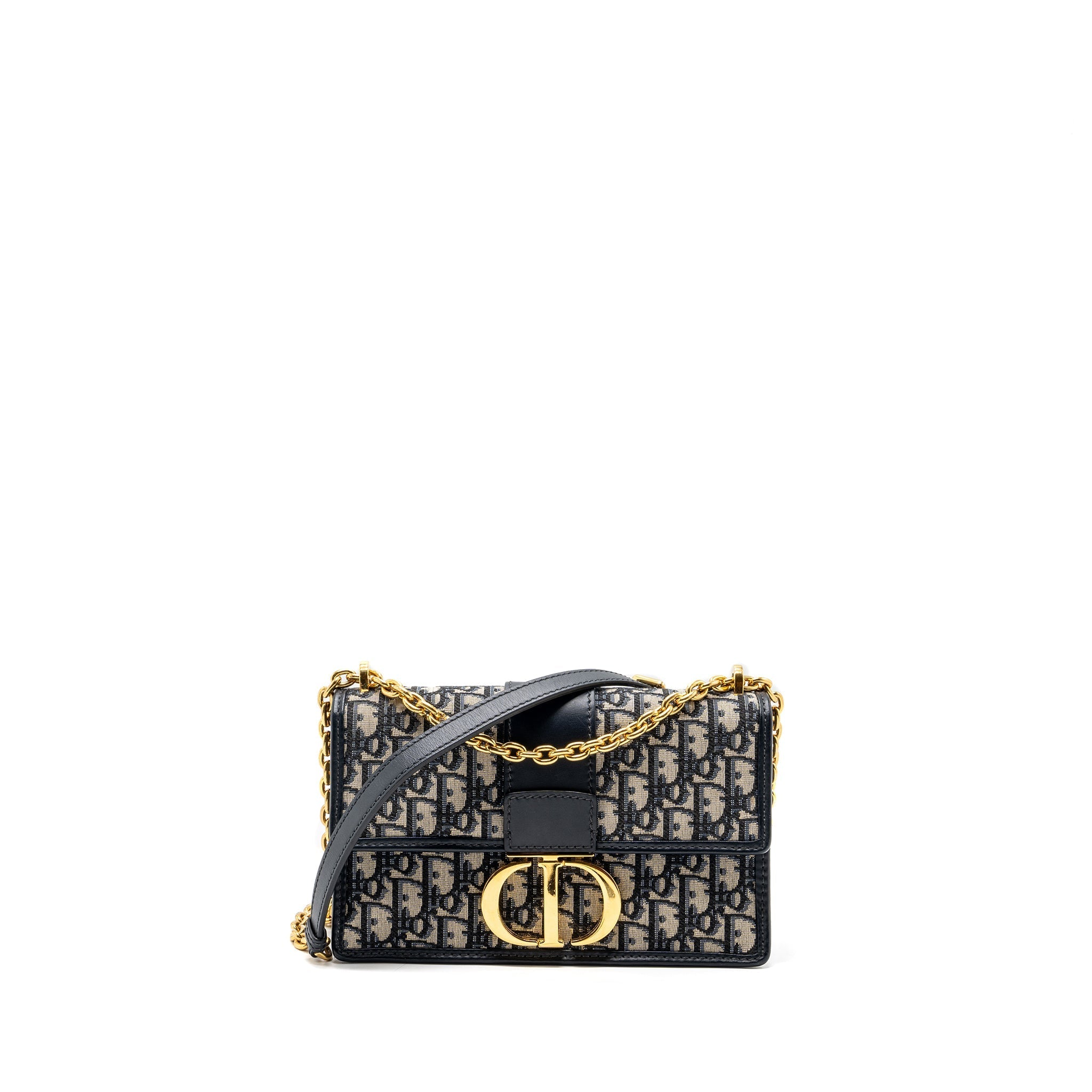 DIOR 30 MONTAIGNE BAG BLUE DIOR OBLIQUE JACQUARD CANVAS/ LEATHER GHW